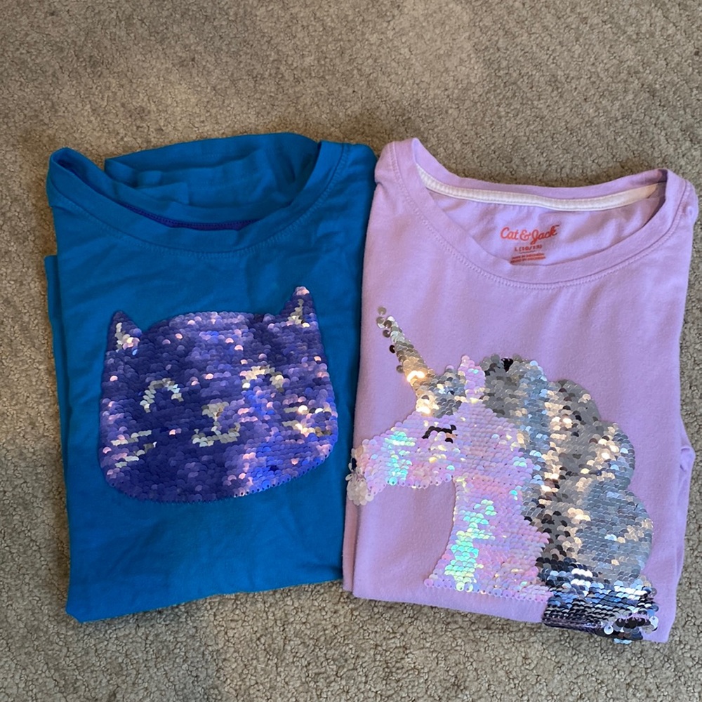 Cat and Jack flippy sequin shirts